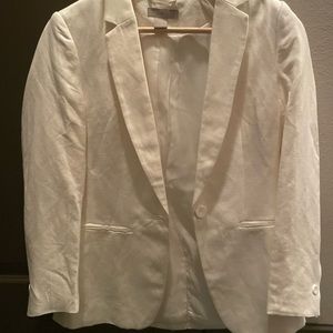 H&M White Linen Blazer